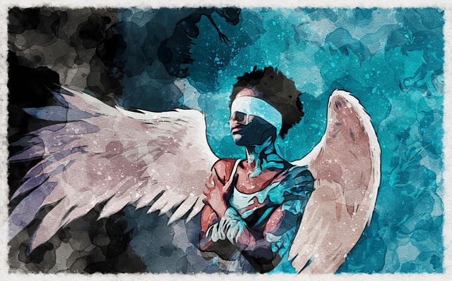 Free angel woman blindfold illustration