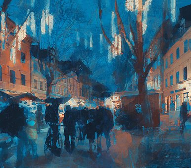 Deutschland, Abendlicht, Fest, Stadt