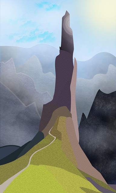 Free landscape fantasy mountains illustration