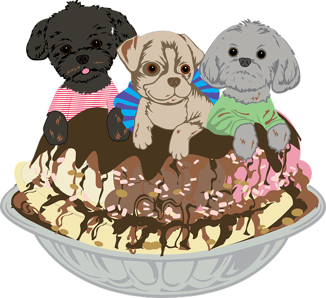 Free dogs puppy ice cream vector