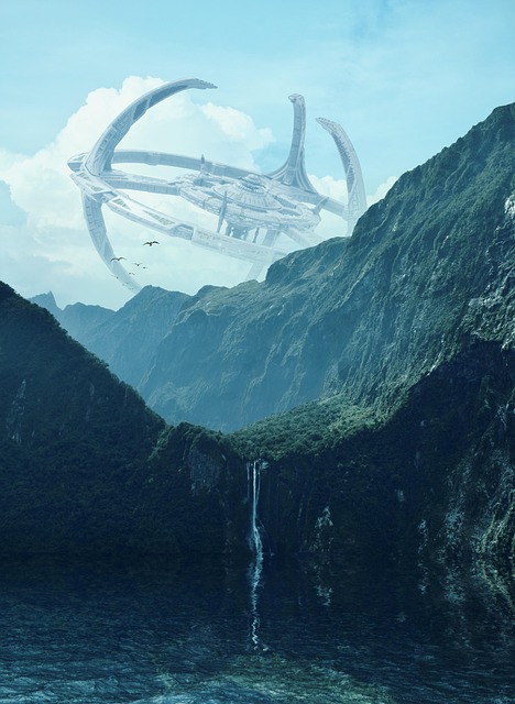 Photoshop, Landskab, Skib, Ufo, Plads
