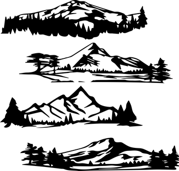 Trekant, Landskab, Logo, Monokrom