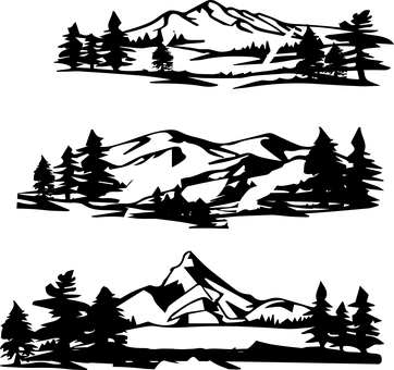 Trekant, Landskab, Logo, Monokrom