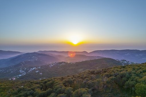 Hory, Libanon, Západ Slunce, Scenérie