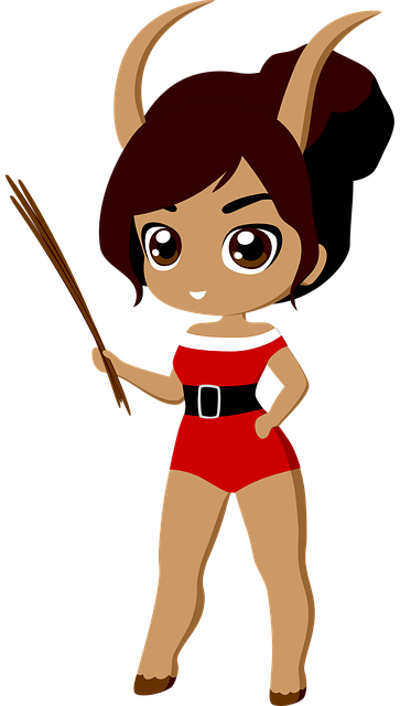 Free krampus christmas female illustration