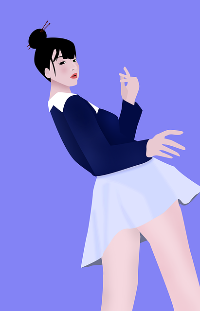Free woman school girl fashion illustration