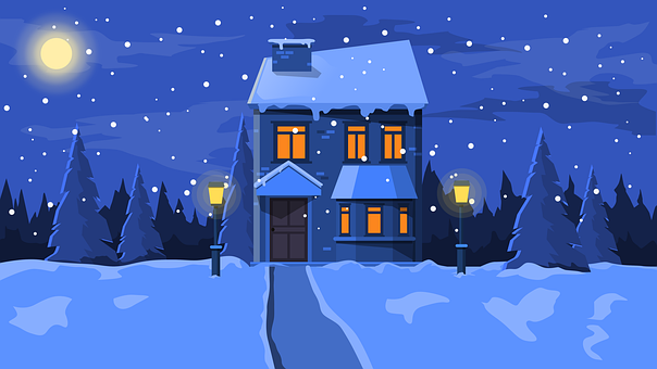 Free House Winter illustration and picture