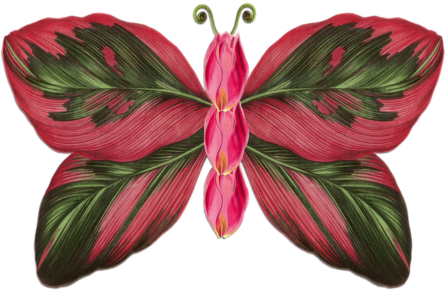 Free butterfly nature leaves illustration