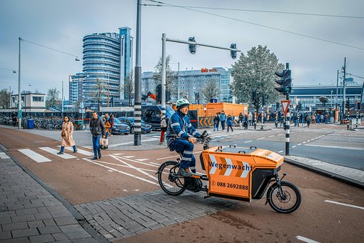 Pedestres, Rua, Ciclista, Bicicleta