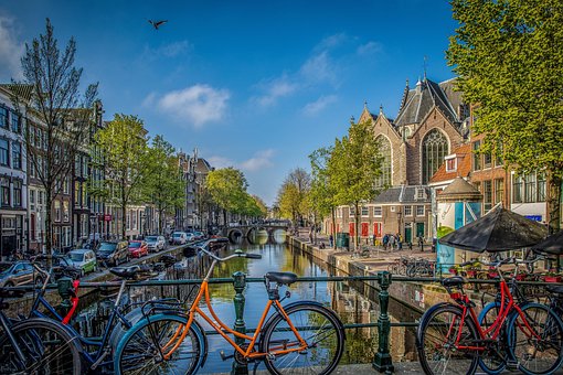 Bicicleta, Canal, Amsterdam, Barco