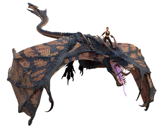 Free dragon rider fantasy illustration
