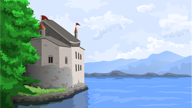 Free river nature landscape illustration