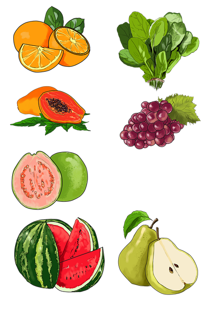Free fruits legumes papaya illustration