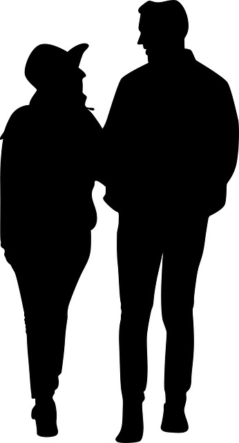 Paar, Mann, Frau, Silhouette, Mensch