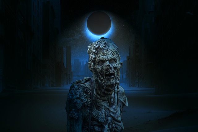 Download free HD stock image of Monster Eclipse Free monster eclipse zombie illustration