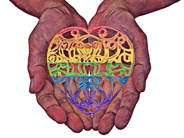 Free hand heart nature illustration