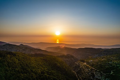 Západ Slunce, Libanon, Vzduch, Trubec