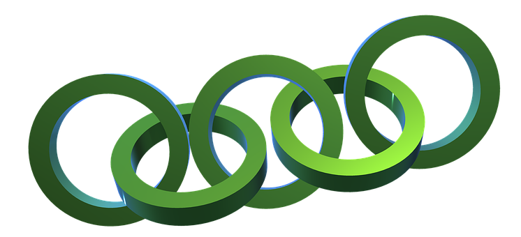 Verde, Corrente, Links, Cinco, 3D