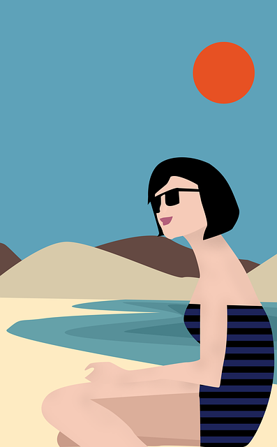 Free summer beach sea illustration