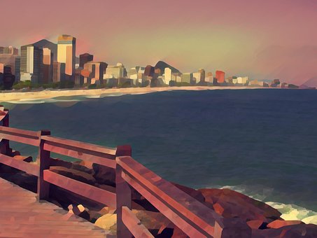 Panorama, Achtung, Meer, Wellenbrecher