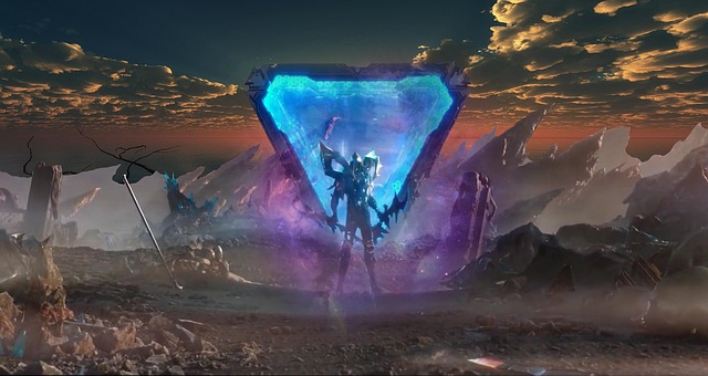 Free alien portal warrior illustration