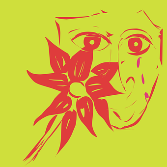Free Flower Crying vector and picture