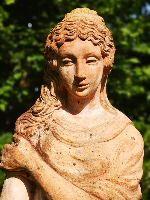 Græsk, Gudinde, Statue, Have, Harmoni