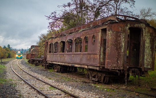 Trein, Spoorwegen, Veld, Landschap