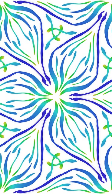 Free Floral Pattern Blue Background photo and picture