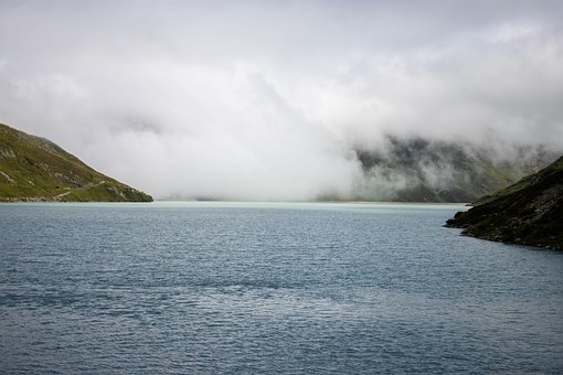 Meer, Berg, Wolken, Natuur, Landschap