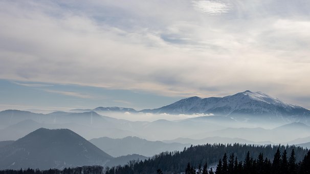 Sneeuw, Bergen, Lucht, Wolken, Natuur