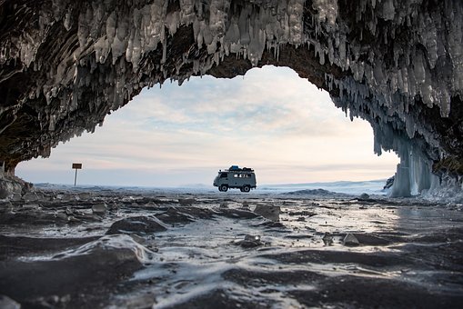 Sibirien, Auto Tapeten, Russland, Eis