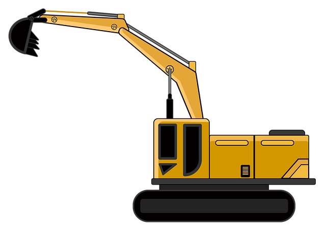 Free excavator construction equipment machine illustration