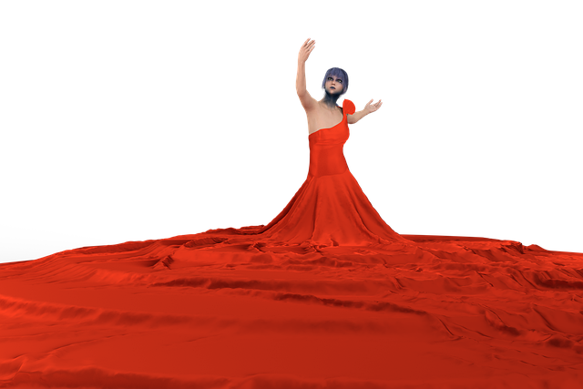 Kvinde, Danser, Lang Kjole, Materiale
