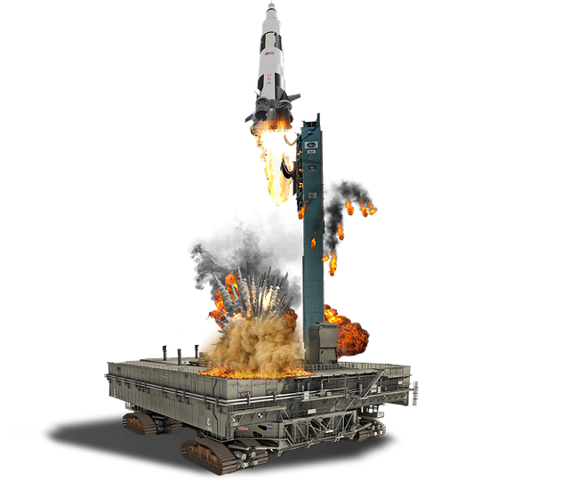 Free rocket launch blast illustration