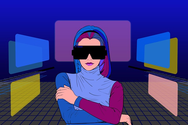Free metaverse virtual space illustration