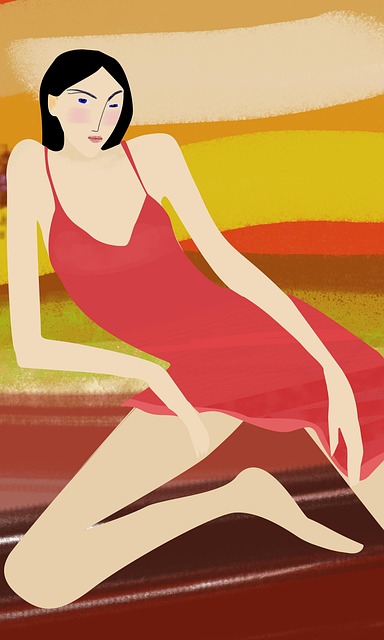 Free abstract painting woman illustration
