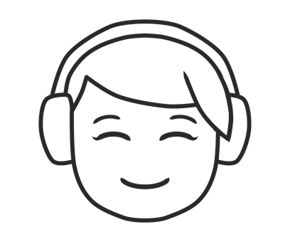 Kopfhörer, Musik, Mädchen, Hören, Icon