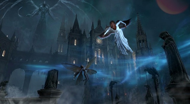 Free witch fairy castle illustration