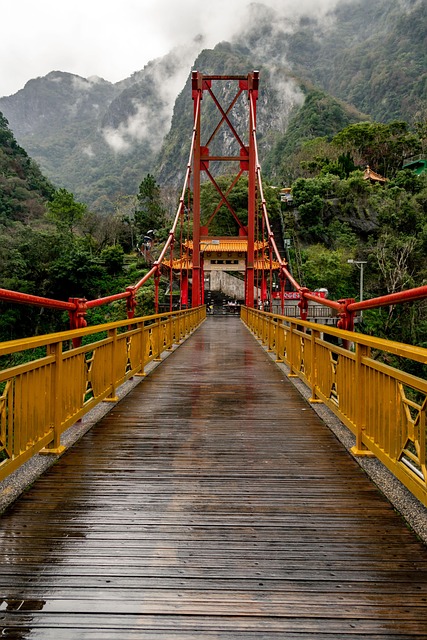 Most, Chrám, Vrch, Taiwan, Dážď, Mraky