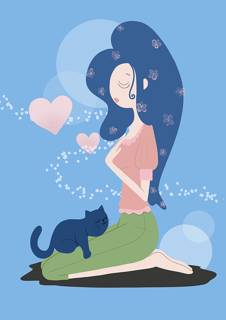 Download free HD stock image of Woman Cartoon Free woman cartoon heart illustration