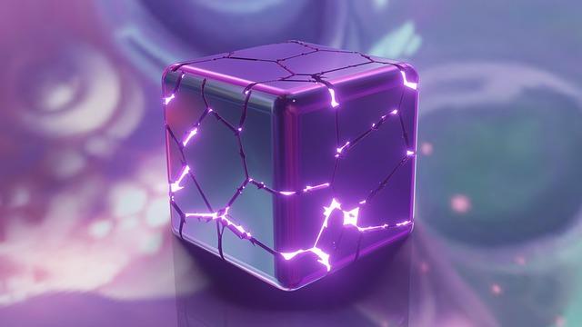 Free cube design neon pink illustration