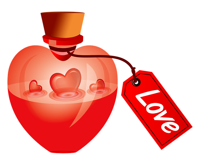 Free heart-shaped bottle perfume perfume bottle illustration