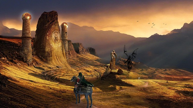 Free background desert temple illustration