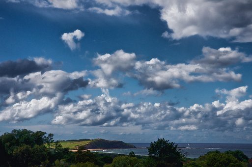 Wolken, Himmel, Ozean, Landschaft, Natur