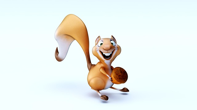 Free squirrel nut 3d illustration