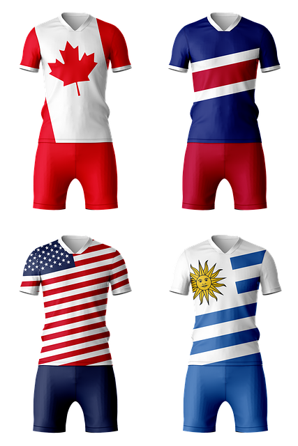 Free football uniforms national teams flag designs illustration