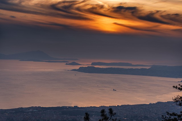 Hav, Solnedgang, Napoli, Golfo Di Napoli