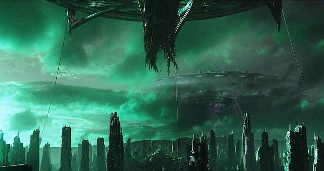 Free city sci-fi futuristic illustration