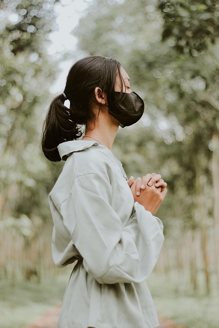Mujer, Bosque, Naturaleza, Mascarilla